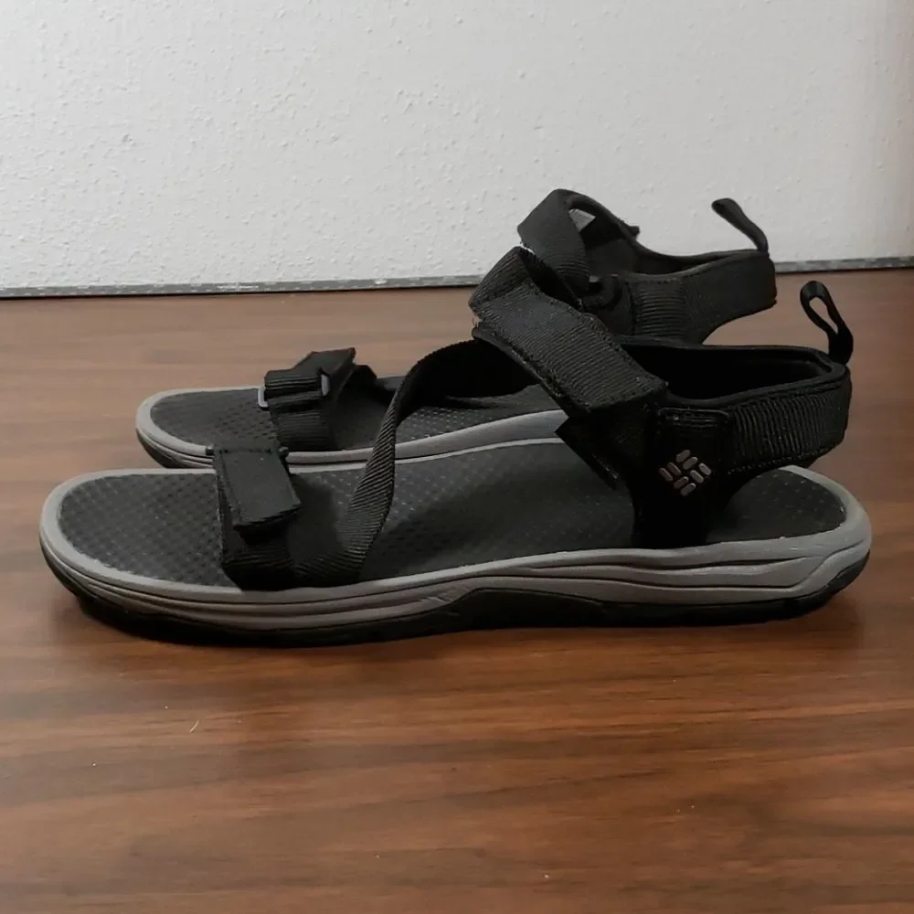 Mens Columbia Wave Train Sandals Black Gray 12‎